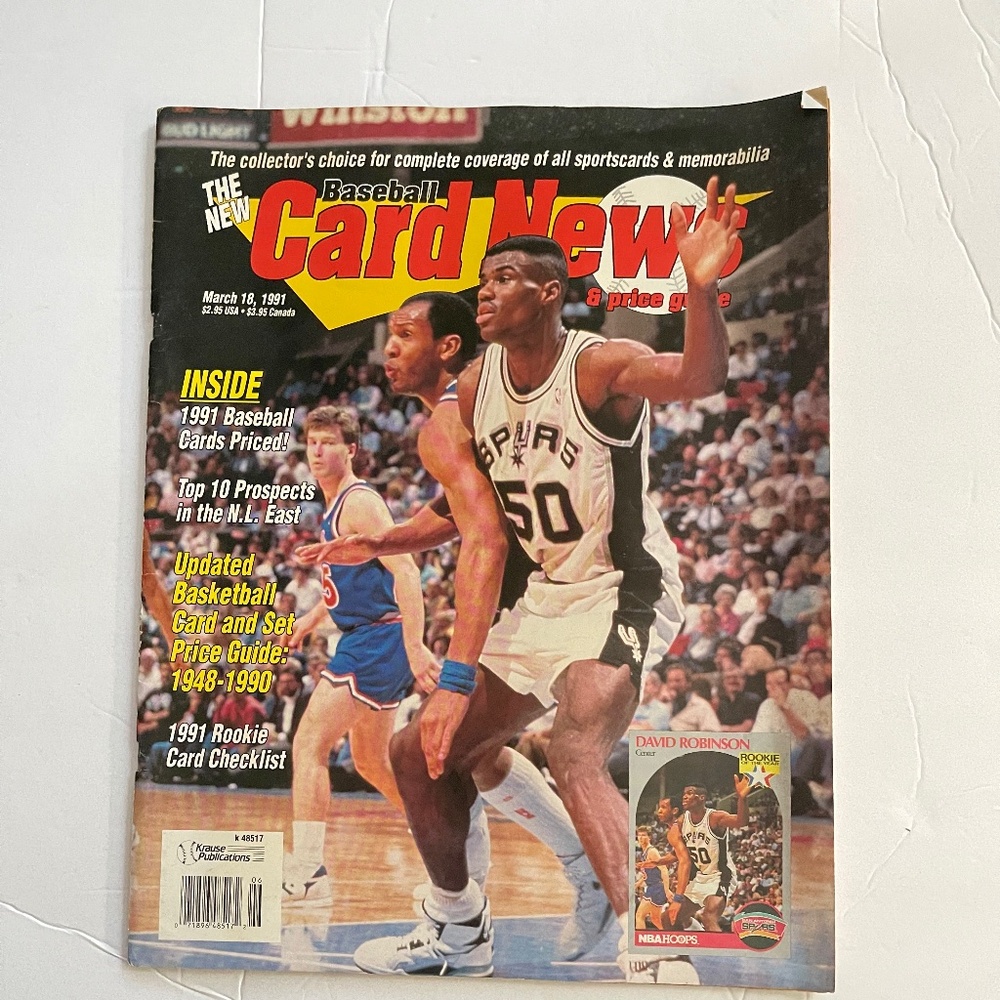 1991 Baseball Card News - David Robinson Cover